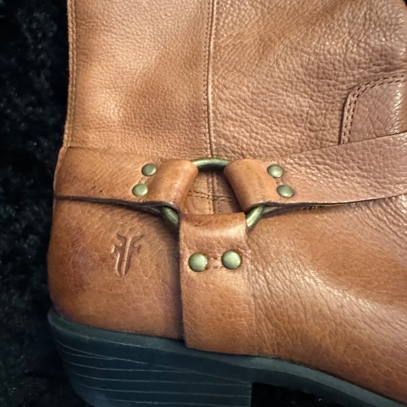 Frye Phillip Harness Light Brown Leather Midi Boots Size 6 Womens - Picture 3 of 5